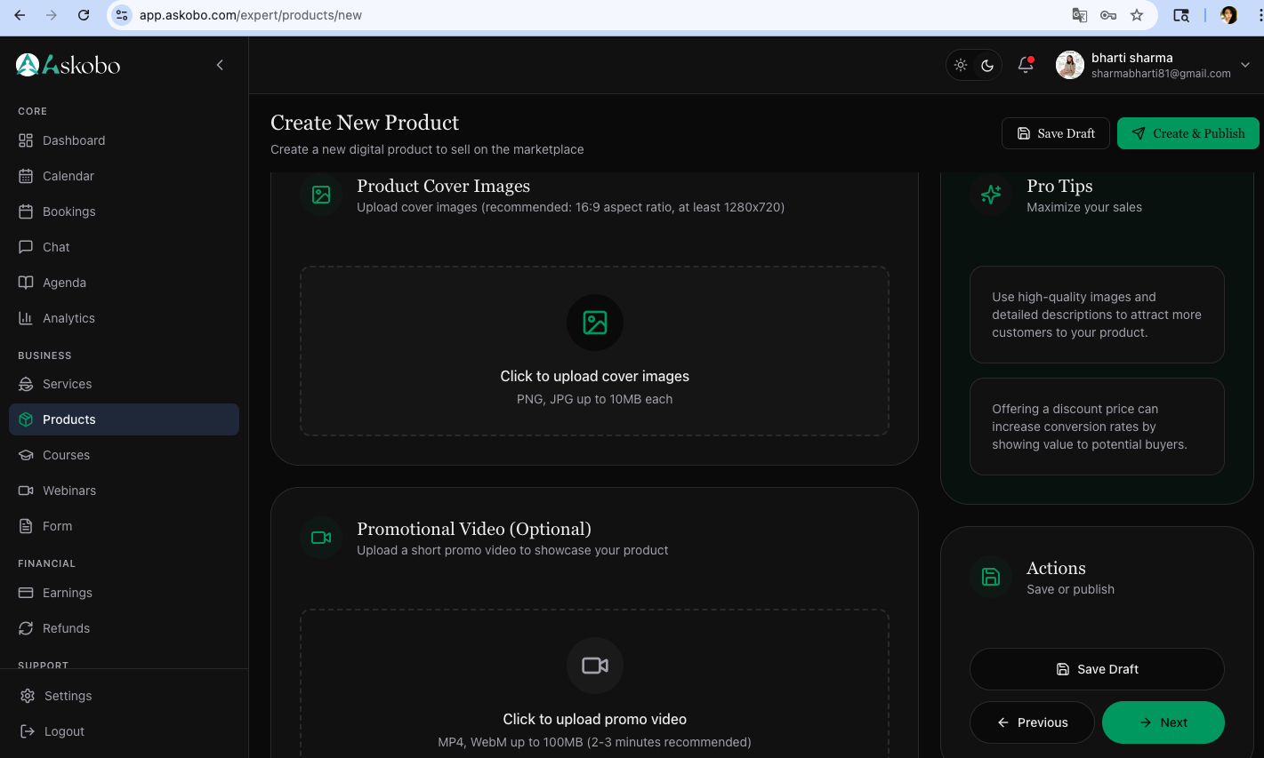 Product Details Form