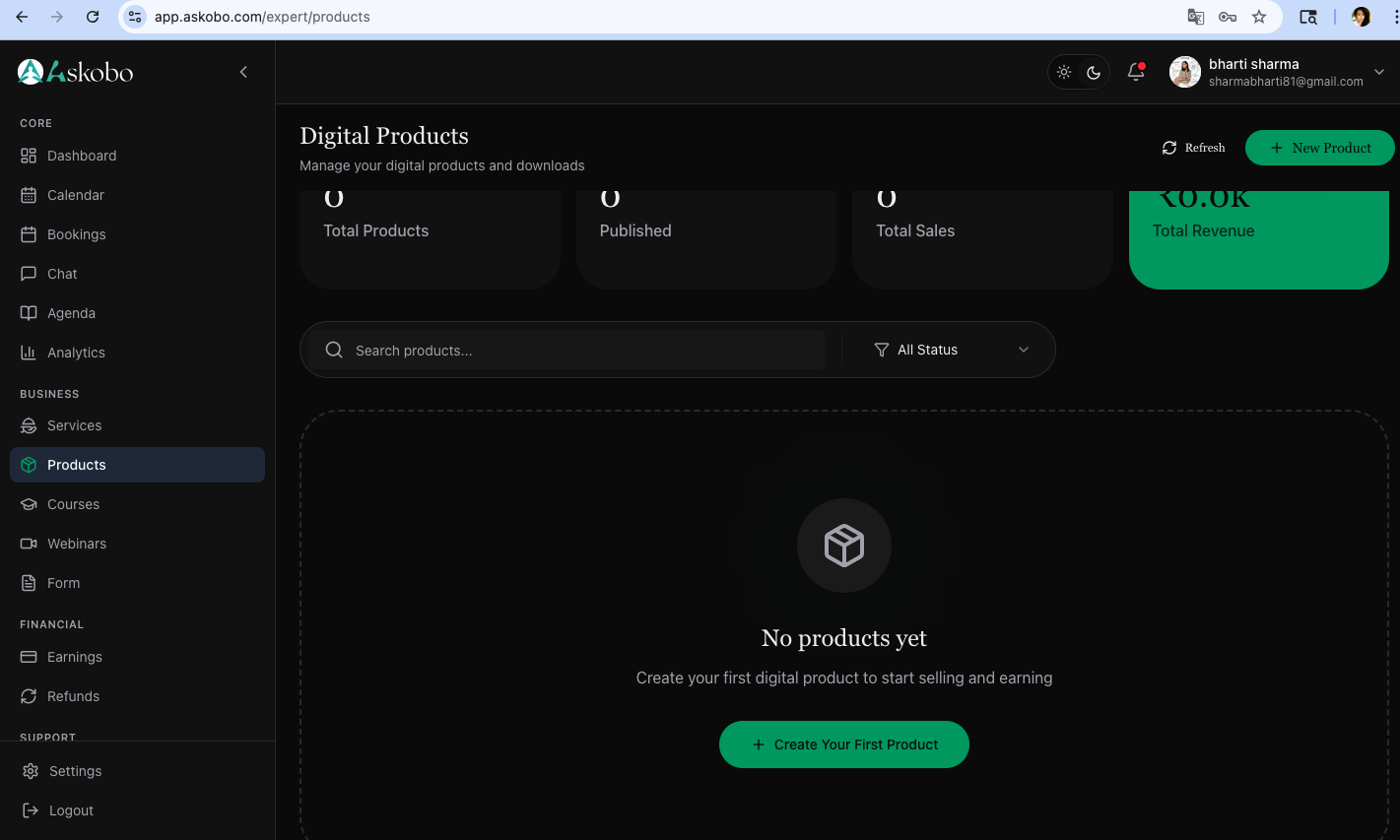 Askobo Expert Dashboard